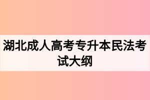 湖北成人高考专升本民法考试大纲