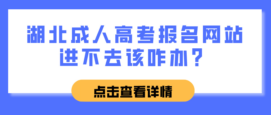 湖北成人高考报名网站进不去该咋办？