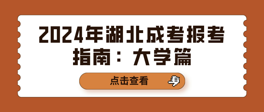 2024年湖北成考报考指南：大学篇