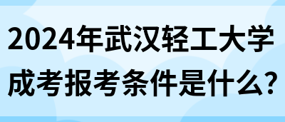 2024年武汉轻工大学成考报考条件是什么？