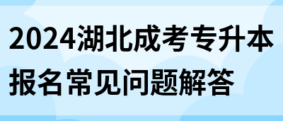 2024湖北成考专升本报名常见问题解答