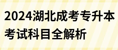 2024湖北成考专升本考试科目全解析