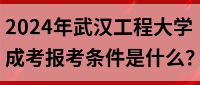 2024年武汉工程大学成考报考条件是什么？