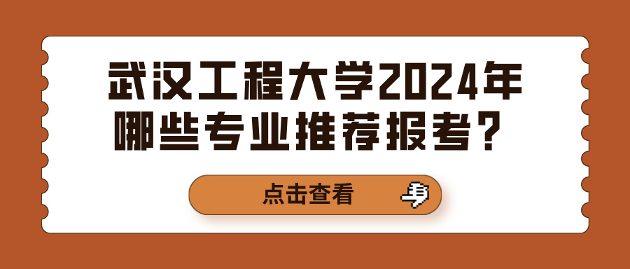 武汉工程大学2024年哪些专业推荐报考？