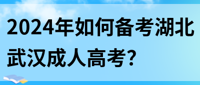 2024年如何备考湖北武汉成人高考？(图1)