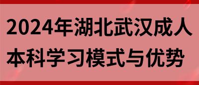 2024年湖北武汉成人本科学习模式与优势(图1)