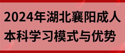 2024年湖北襄阳成人本科学习模式与优势(图1)