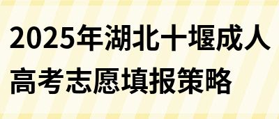 2025年湖北十堰成人高考志愿填报策略(图1)