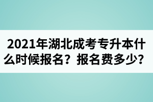 2021年湖北成考专升本什么时候报名？报名费多少？