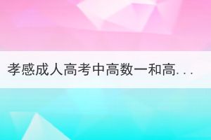 孝感成人高考中高数一和高数二区别在哪？