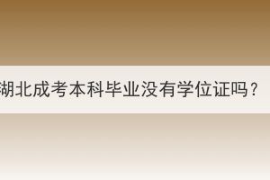 湖北成考本科毕业没有学位证吗？