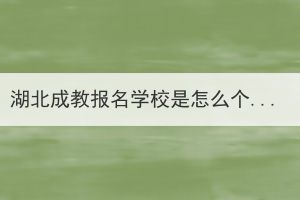 湖北成教报名学校是怎么个录取法？