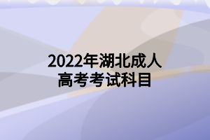 2022年湖北成人高考考试科目