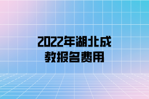 2022年湖北成教报名费用