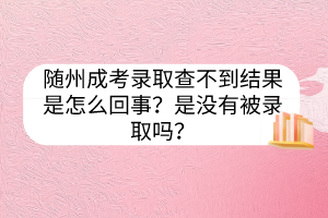 随州成考录取查不到结果是怎么回事？是没有被录取吗？(图1)