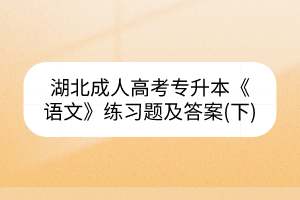 湖北成人高考专升本《语文》练习题及答案(下)