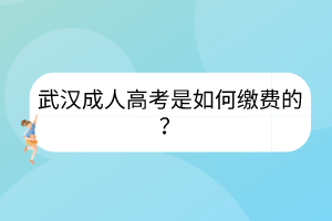 武汉成人高考是如何缴费的？