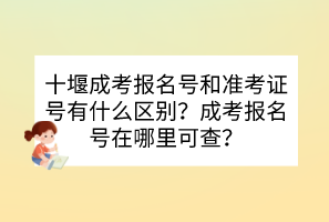 十堰成考报名号和准考证号有什么区别？成考报名号在哪里可查？(图1)