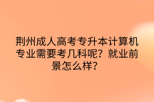 荆州成人高考专升本计算机专业需要考几科呢？就业前景怎么样？(图1)