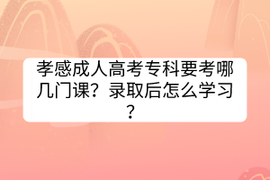 孝感成人高考专科要考哪几门课？录取后怎么学习？(图1)