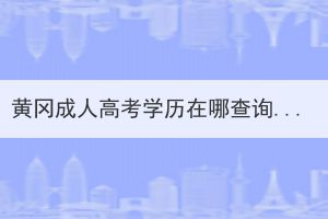 黄冈成人高考学历在哪查询？怎么查询？(图1)