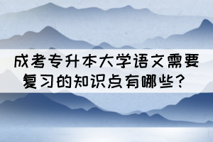 成考专升本大学语文需要复习的知识点有哪些？