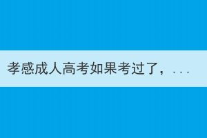 孝感成人高考如果考过了，能够不去读吗？