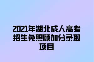 2021年湖北成人高考照顾加分录取项目