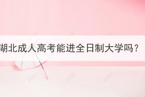 湖北成人高考能进全日制大学吗？