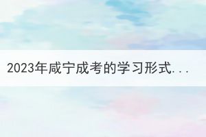 2023年咸宁成考的学习形式有什么变化吗？